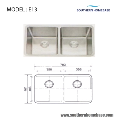 KITCHEN SINK DOUBLE BOWL : ELITE E13