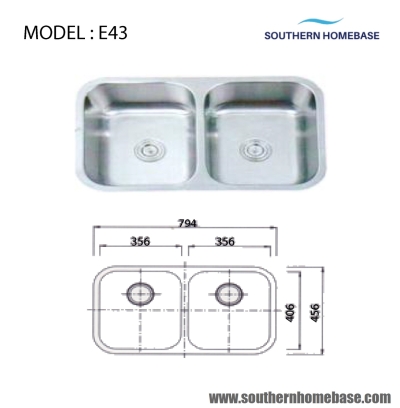 KITCHEN SINK DOUBLE BOWL : ELITE E43