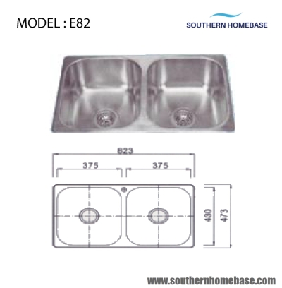 Sinki Dapur Dua Mangkuk : ELITE E82