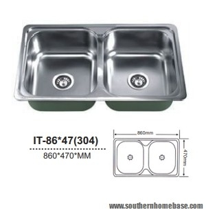 ITTO 2 BOWL KITCHEN SINK IT-86x47(304)