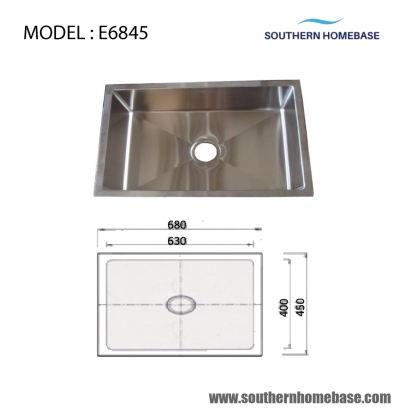 KITCHEN SINK SINGLE BOWL : ELITE E6845