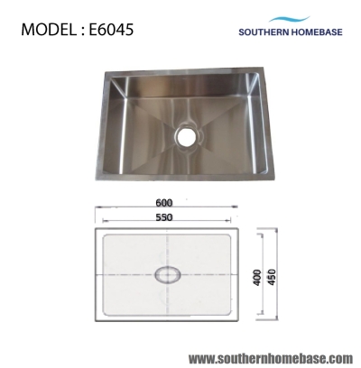 KITCHEN SINK SINGLE BOWL : ELITE E6045