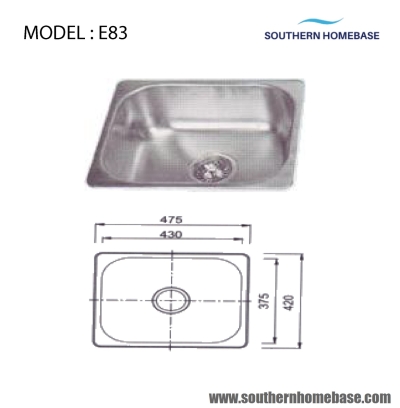 KITCHEN SINK SINGLE BOWL : ELITE E83