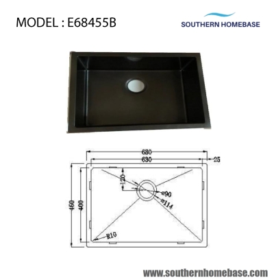 KITCHEN SINK SINGLE BOWL : ELITE E68455B