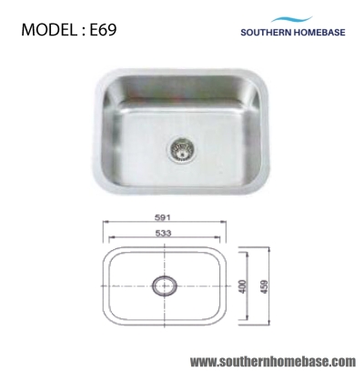 KITCHEN SINK SINGLE BOWL : ELITE E69