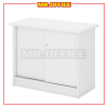 MR OFFICE : Q-YS303-WH SLIDING DOOR SIDE CABINET H-SERIES WOODEN PEDESTALS & CABINETS