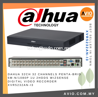 Dahua 32CH 32 Channel 5M Lite / 1080P HD 2HDD Bay WizSense Analog CCTV DVR Recorder CVI TVI AHD CVBS Metal XVR5232AN-I3