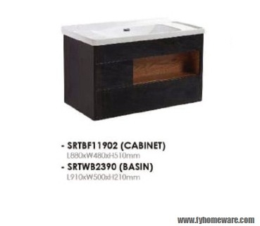 SRTBF11902 + SRTWB2390 Kabinet Sinki Basuh Sedia Dibuat Bilik Mandi / Tandas Carta Pilihan Warna Corak