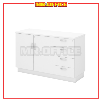 MR OFFICE : Q-YDP7124-WH SWINGING DOOR + FIXED PEDESTAL 4D