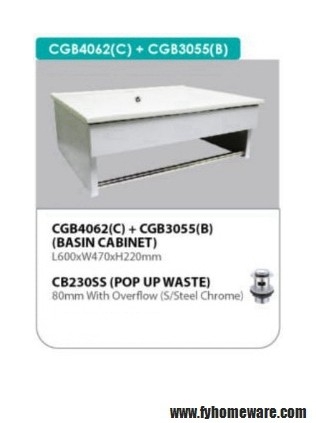 CGB4062(C)+CGB3055(B) Kabinet Sinki Basuh Sedia Dibuat Bilik Mandi / Tandas Carta Pilihan Warna Corak