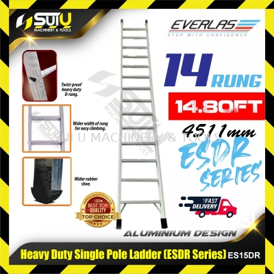 EVERLAS ES15DR 14 Rung 4511MM Heavy Duty Single Pole Ladder 