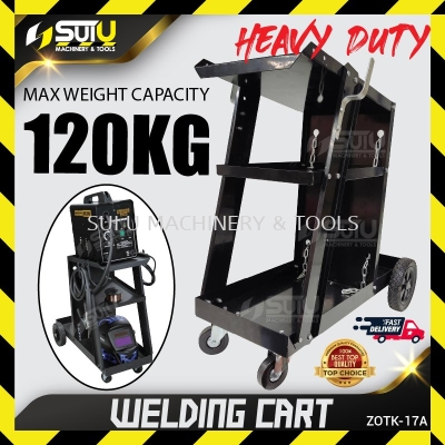 Heavy Duty 3-Tier Welding Machine Cart Trolley (Black)