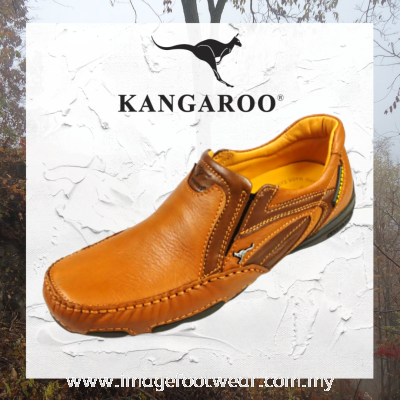 KANGAROO Full Leather Men Shoe- LM-9673- LIGHT BROWN Colour