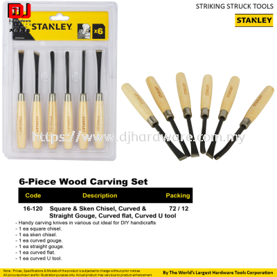 STANLEY STRIKING STRUCK TOOLS WOOD CARVING SET 6PC 16120 (CL)