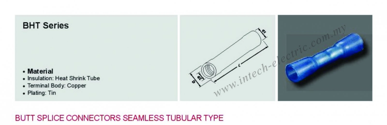 BUTT SPLICE CONNECTORS SEAMLESS TUBULAR TYPE