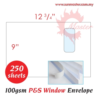 9" x 12.75" White Envelope (PS+Window)