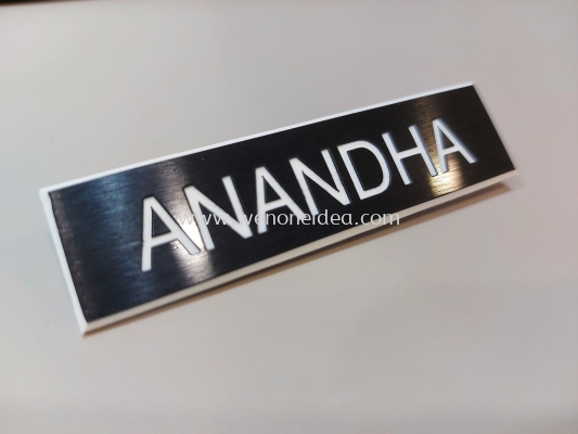 Engraved Name Tag with Metal Pin