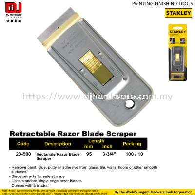 STANLEY PAINTING FINISHING TOOLS RETRACTABLE RAZOR BLADE SCRAPER 95MM 28500 (CL)