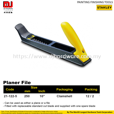 STANLEY PAINTING FINISHING TOOLS PLANER FILE 250MM 211225 (CL)