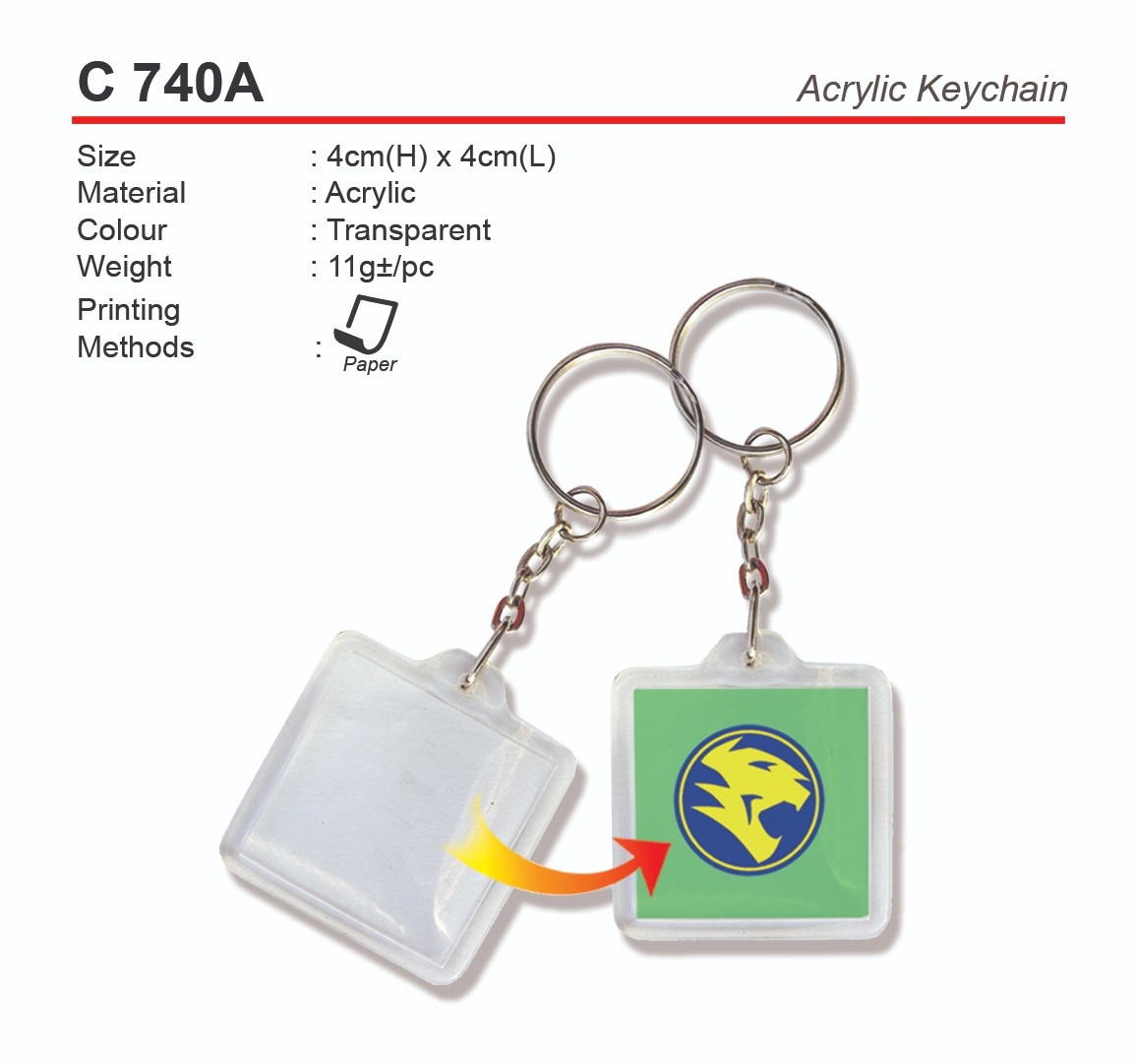 C 740A Acrylic Keychain (A)