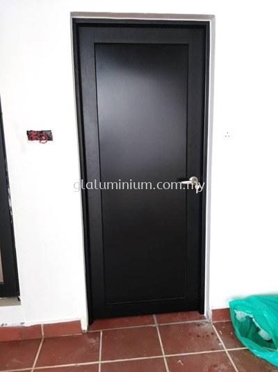 aluminium swing door ( p/c Black +ACP Black) @Jalan Panglima 12/2,Section 12,Shah Alam 