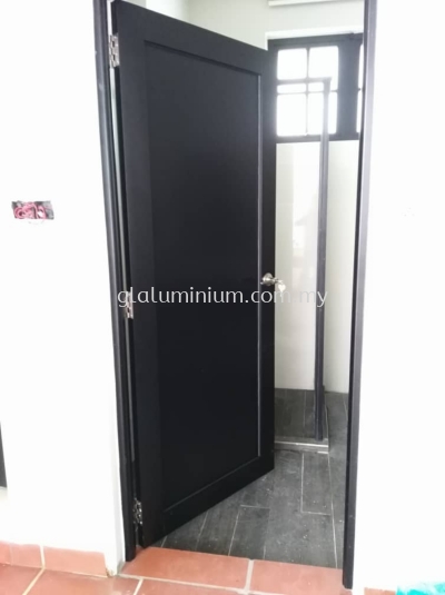 aluminium swing door ( p/c Black +ACP Black) @Jalan Panglima 12/2,Section 12,Shah Alam 