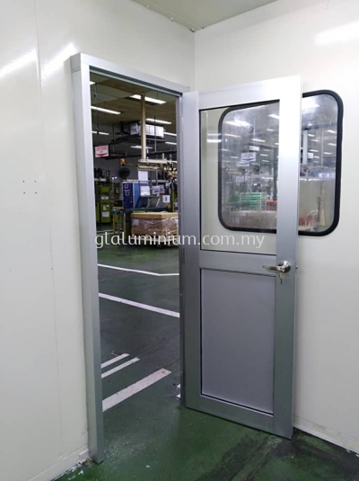 Aluminium swing door +Bottom ( aluminium composite panels) @Panasonic Appliance Air-conditioning, Jalan Batu Tiga Lama, Shah Alam 