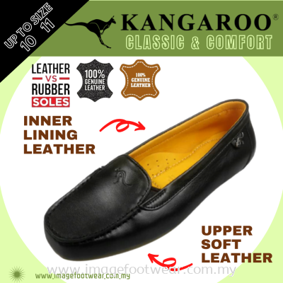 KANGAROO Full Leather Ladies Shoes- KL-5022- BLACK Colour