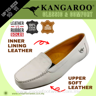 KANGAROO Full Leather Ladies Shoes- KL-5022- WHITE Colour