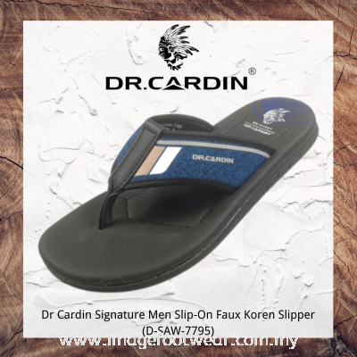 Dr Cardin Signature Men Slip-On Faux Korean Slipper D-SAW-7795- NAVY Colour