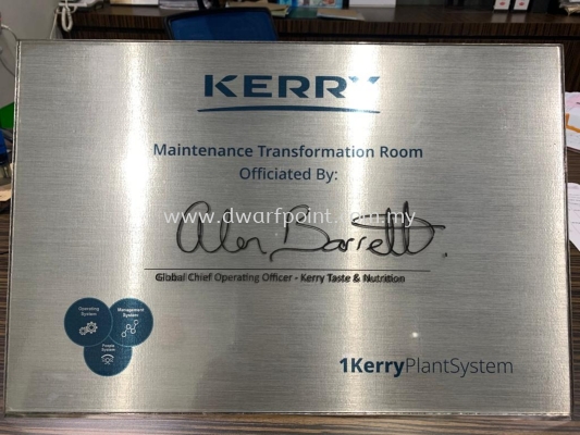 Laser engraved signature plate