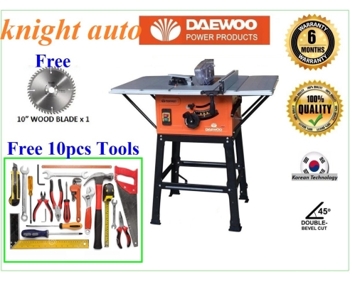 ( Free 10pcs tools)-  Daewoo DATS250 10'' Table Saw Machine 250mm 2000w Wood Cutting Machine ID33556