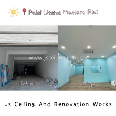 PAKEJ Partition And Plaster Ceiling +Wiring ,Siap Cat 