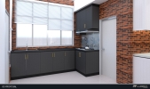 3d Proposal Project SIGC  Kitchen Cabinet Aluminium Cabinet