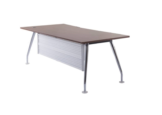 Rectangular executive table with I chrome leg
