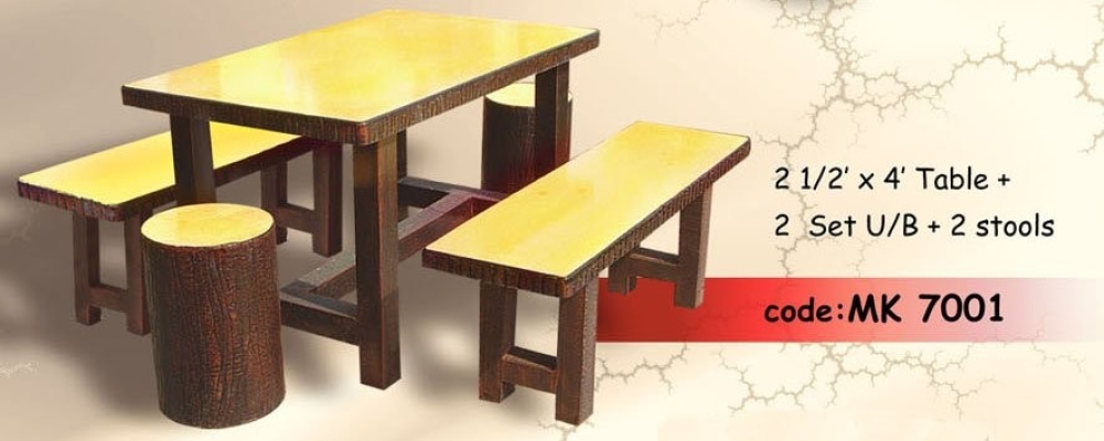 Timber Style Garden Concrete Table Set  - MK 7001