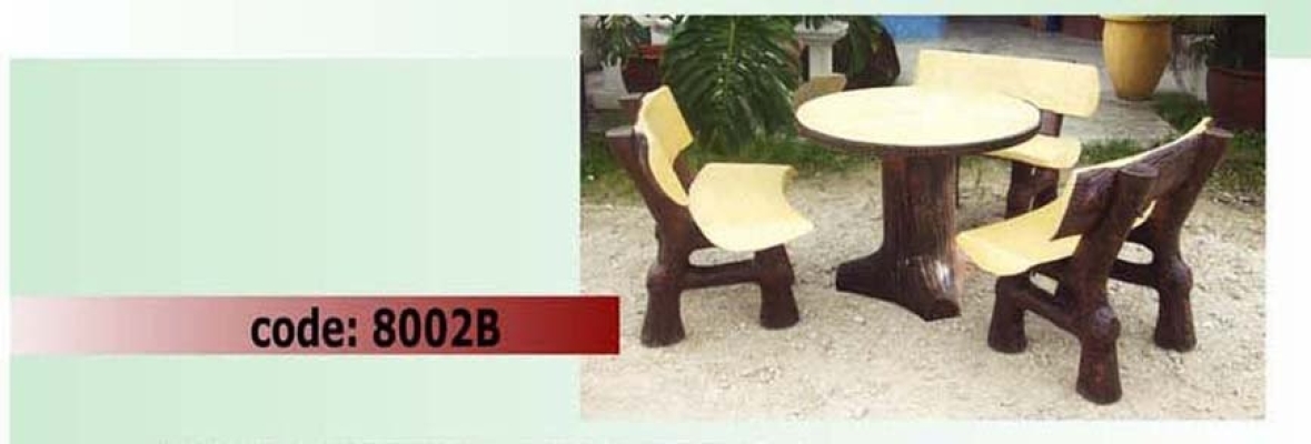 Timber Style Garden Concrete Table Set - 8002B