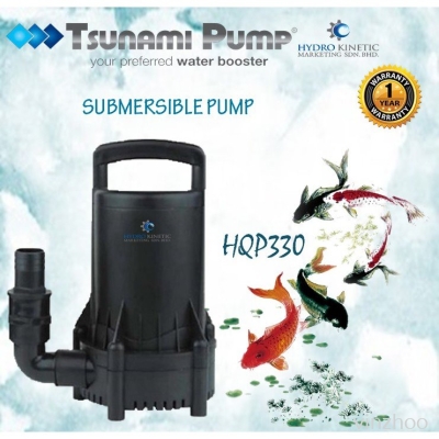 Tsunami pump HQP-330 (330W) Salt/ Koi Fish Pond Submersible Water Pump, kolam ikan