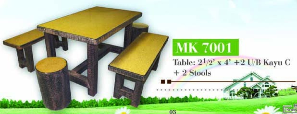 Artificial Tree Stump Style Garden Concrete Table Set  - MK 7001