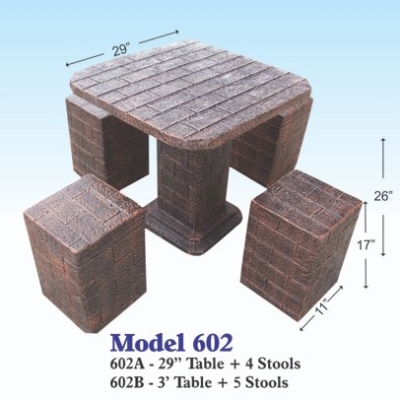 Garden Concrete Table Stool  Set - Model 602 