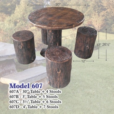 Garden Concrete Table Stool  Set - Model 607