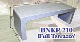 Full Terrazzo Concrete Bench - BNKP 210   