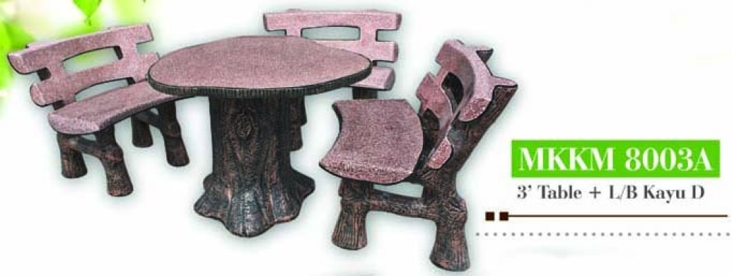 Artificial Tree Stump Style Garden Concrete Table Set  - MKKM 8003A