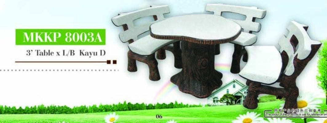 Artificial Tree Stump Style Garden Concrete Table Set  - MKKP 8003A