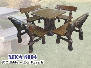 Artificial Tree Stump Style Garden Concrete Table Set  - MKA 8004