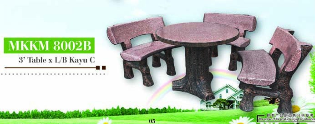 Artificial Tree Stump Style Garden Concrete Table Set  - MKKM 8002B