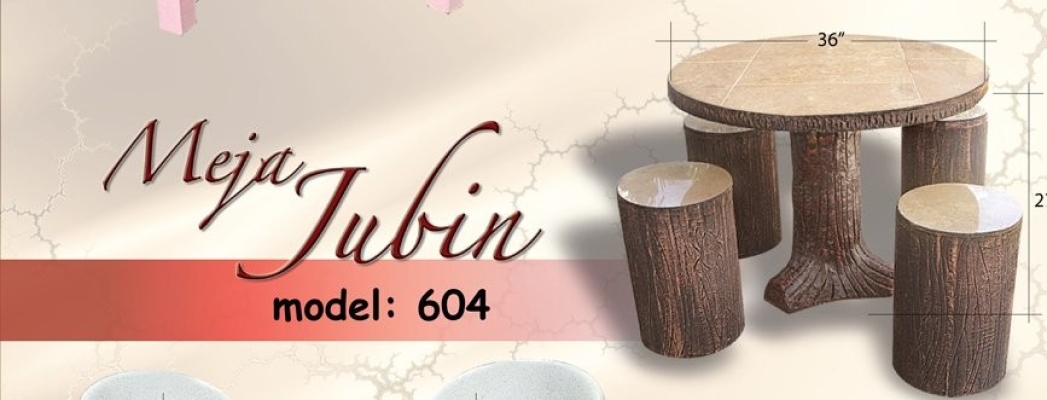 Artificial Tree Stump Style Garden Concrete Table Set  - 604