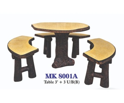 Artificial Tree Stump Style Garden Concrete Table Set  - MK 8001A