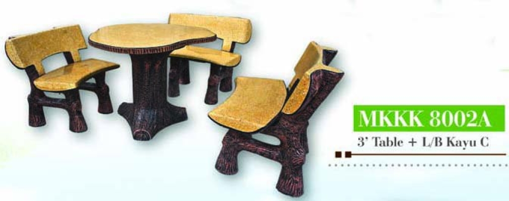 Artificial Tree Stump Style Garden Concrete Table Set  - MKKK 8002A