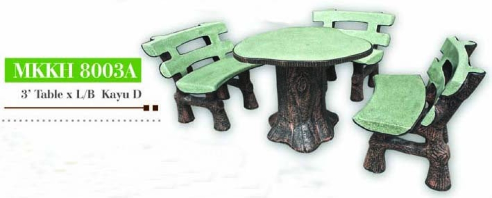 Artificial Tree Stump Style Garden Concrete Table Set  - MKKH 8003A